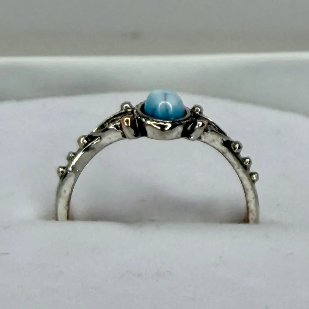 Vintage-Style Blue Cabochon Ring